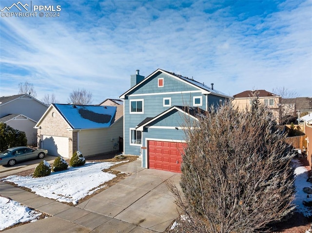 view of property with a garage