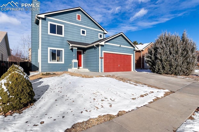 view of property featuring a garage