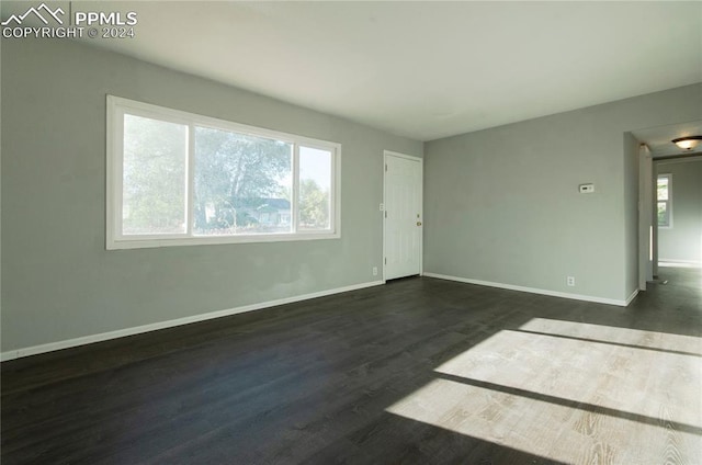 empty room featuring dark hardwood / wood-style floors