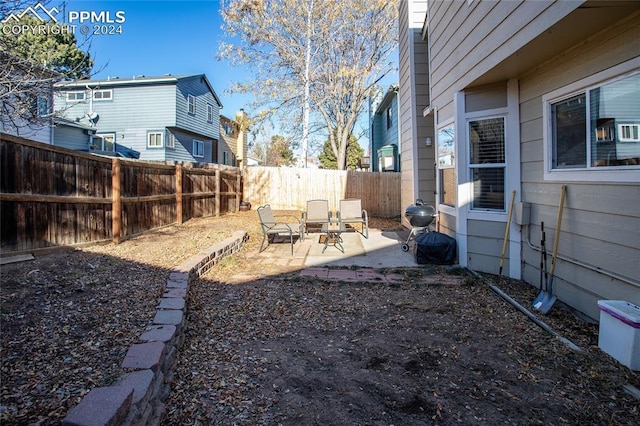 view of yard with a patio area