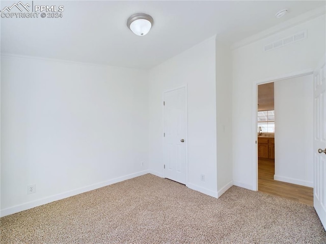 empty room with carpet and sink