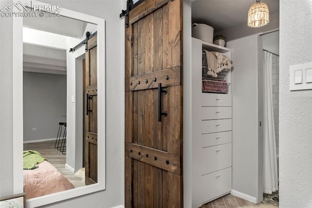 interior space with hardwood / wood-style flooring