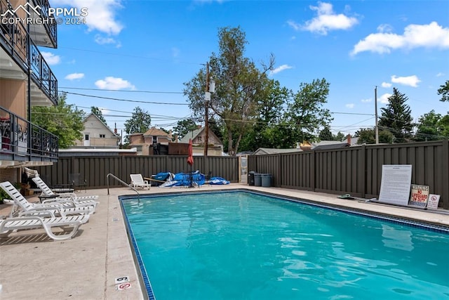 view of pool with a patio