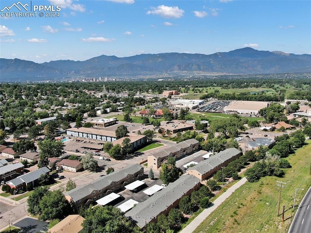 aerial view featuring a mountain view