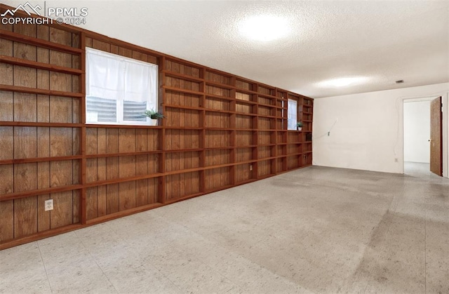 garage with wooden walls