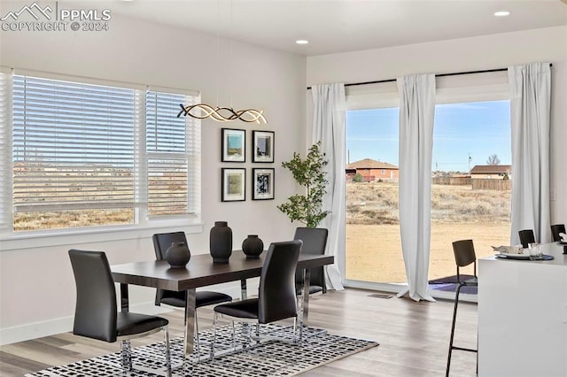 dining area featuring light hardwood / wood-style floors