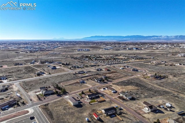 aerial view with a mountain view