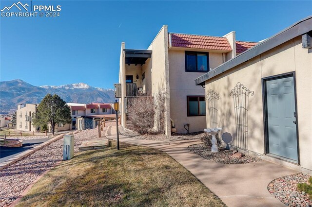 exterior space with a mountain view