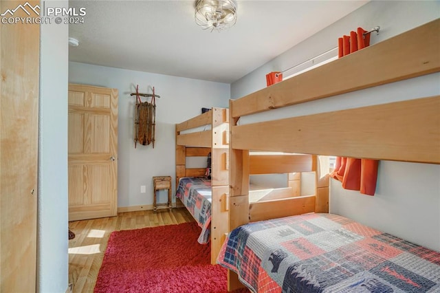 bedroom featuring light wood-type flooring