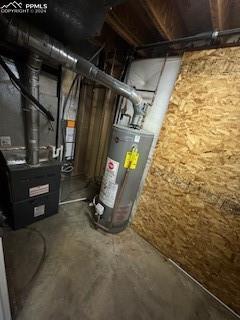 utilities with water heater and heating unit