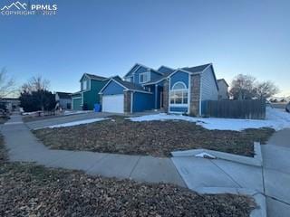 view of property featuring a garage