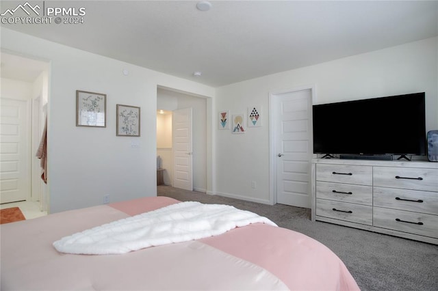 bedroom featuring carpet and ensuite bath