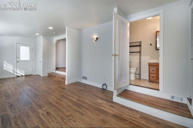 interior space featuring wood-type flooring