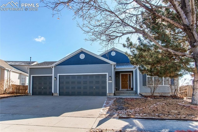 view of front facade with a garage