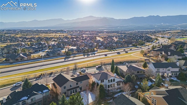 aerial view featuring a mountain view