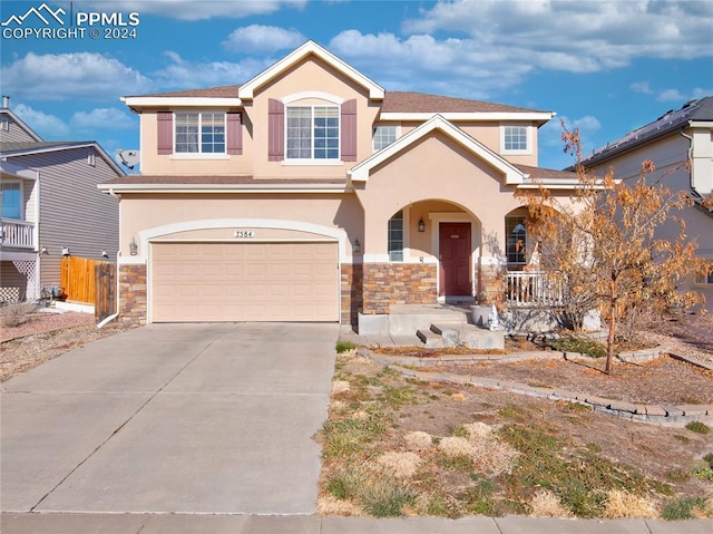 view of front of home featuring a garage