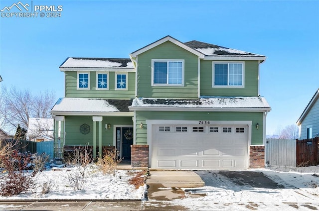 view of front facade with a garage