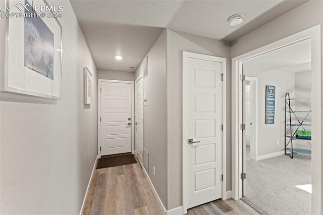 hall featuring light wood-type flooring