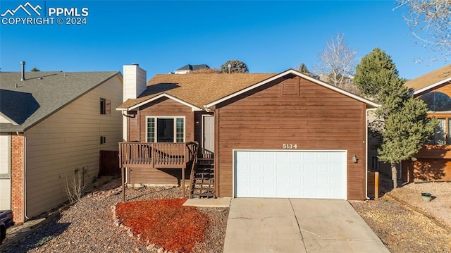 single story home featuring a deck