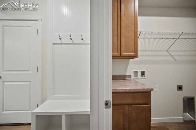 mudroom featuring wood-type flooring