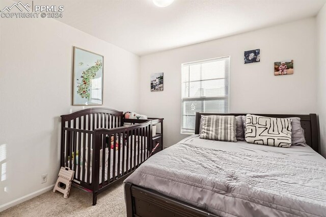 bedroom featuring carpet