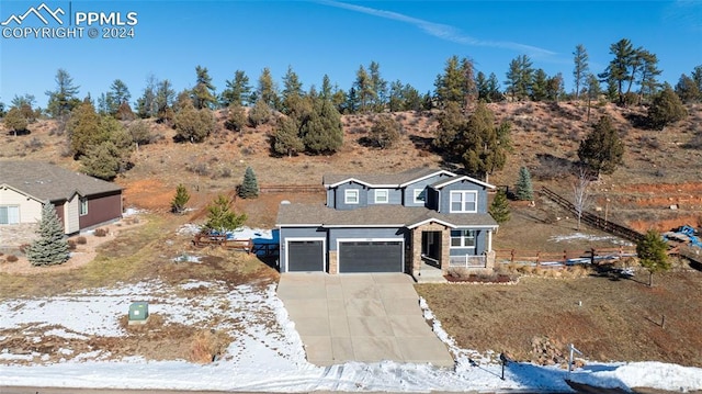 view of front of house with a garage