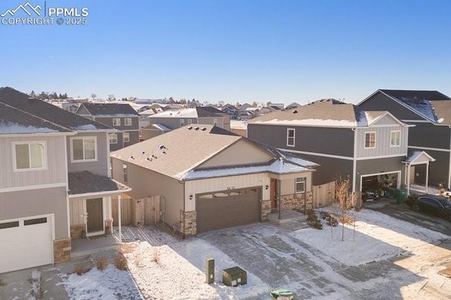 view of front of house with a garage