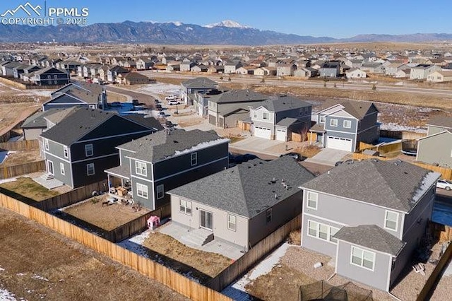 aerial view featuring a mountain view