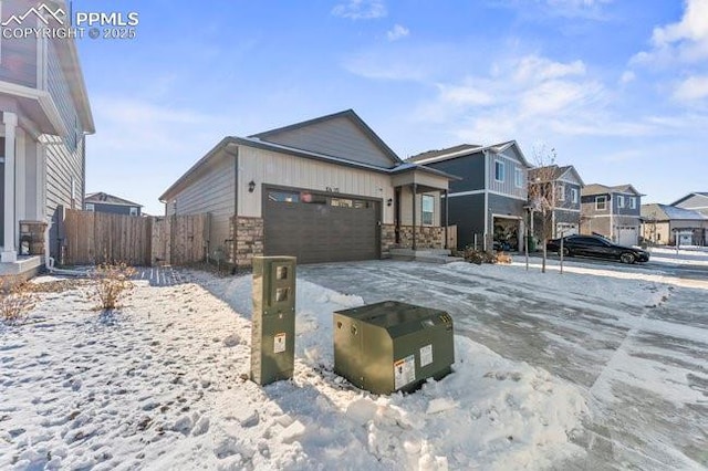 view of front of home with a garage