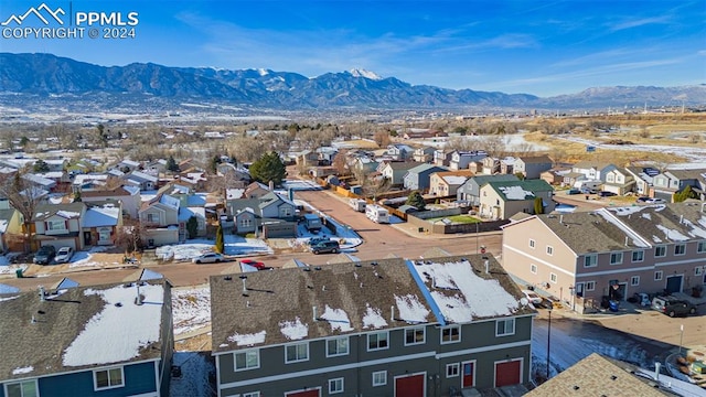 aerial view with a mountain view