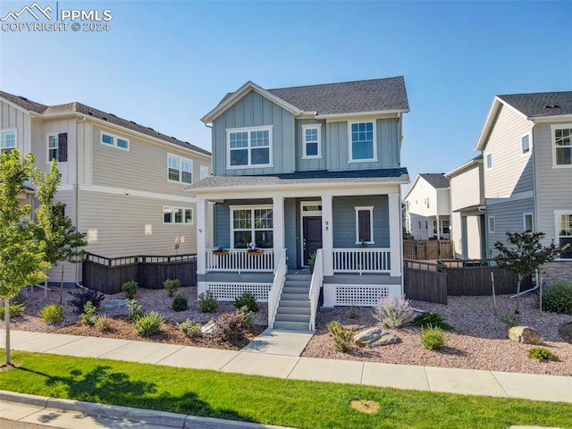 view of front of home featuring covered porch