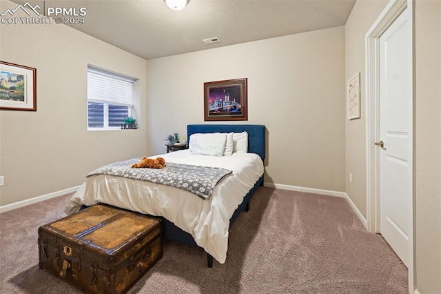 bedroom with carpet