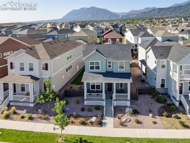 aerial view featuring a mountain view