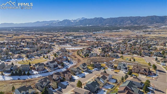 aerial view featuring a mountain view