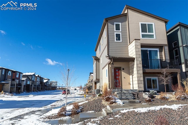 view of front of home with central AC