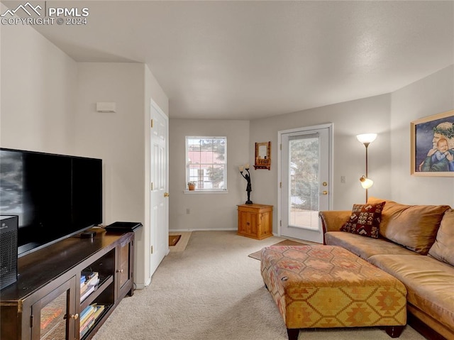 view of carpeted living room