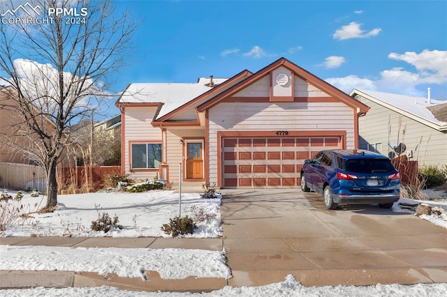 view of front facade with a garage