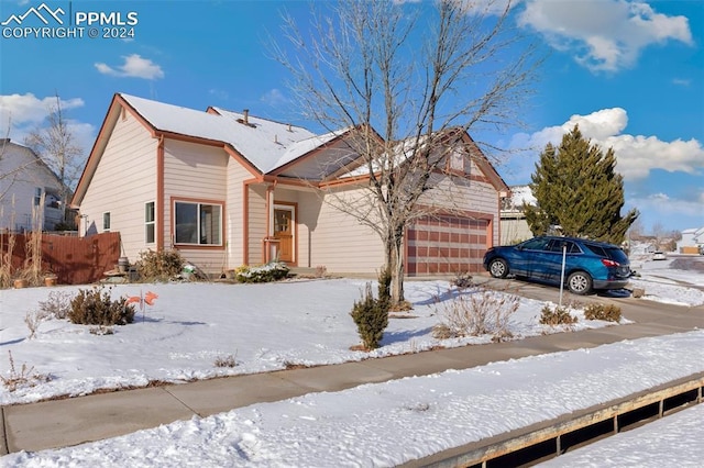 view of front of property featuring a garage