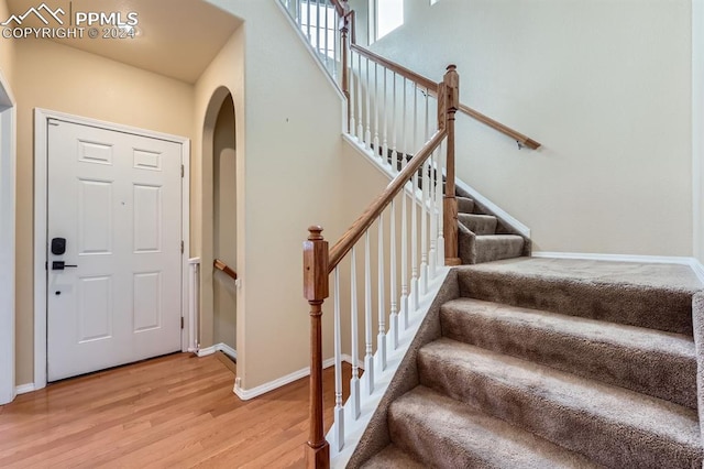 foyer featuring light hardwood / wood-style flooring