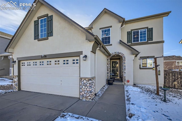 view of front of home featuring a garage