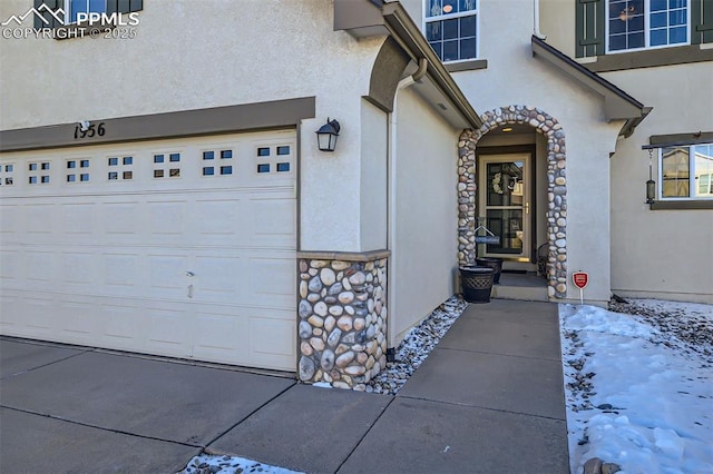 entrance to property with a garage