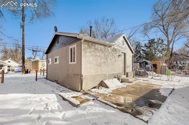 view of snowy exterior