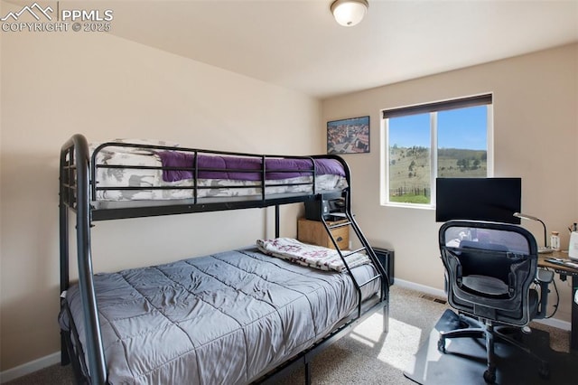 view of carpeted bedroom