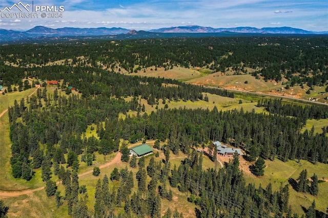 aerial view with a mountain view