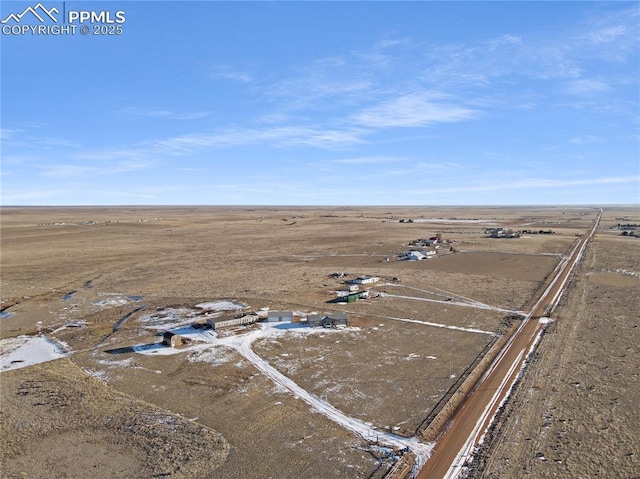 drone / aerial view featuring a rural view