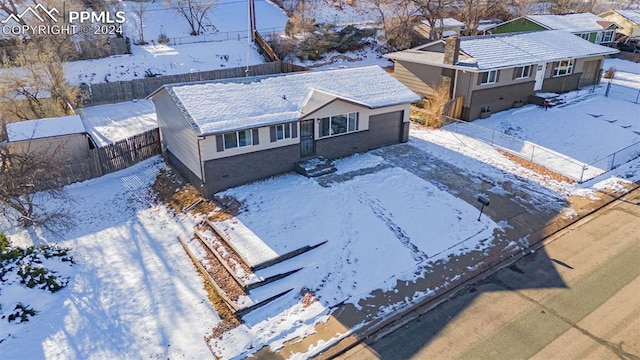 view of snowy aerial view