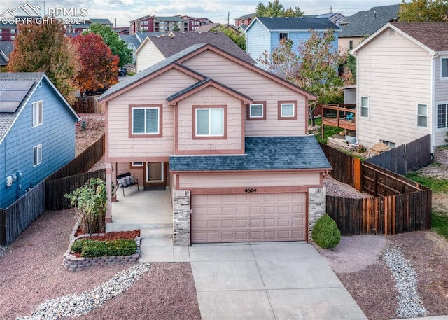 view of property featuring a garage