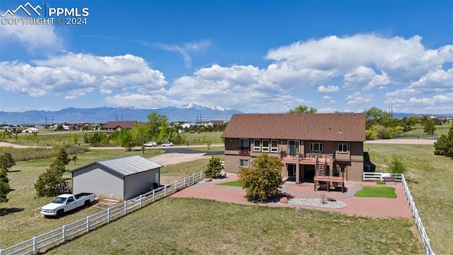 exterior space featuring a mountain view