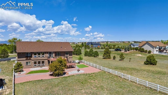 bird's eye view with a rural view