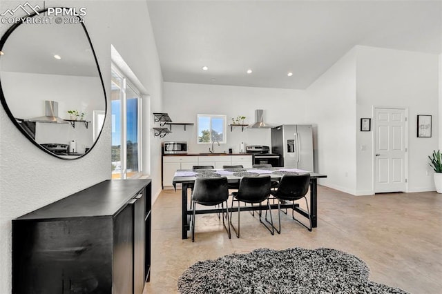 dining area with sink